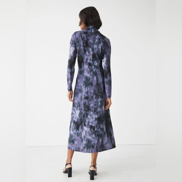 & Other Stories - Purple Long Sleeve Mock Neck Bodycon Dress - Picture 5 of 5